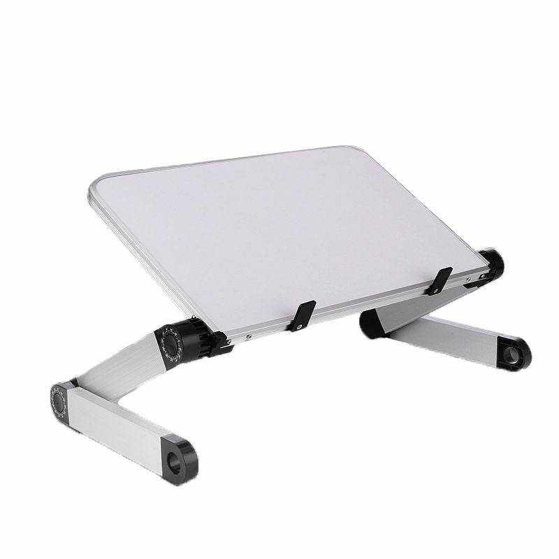 Foldable laptop stand with adjustable angle and height for ergonomic desk and tablet use