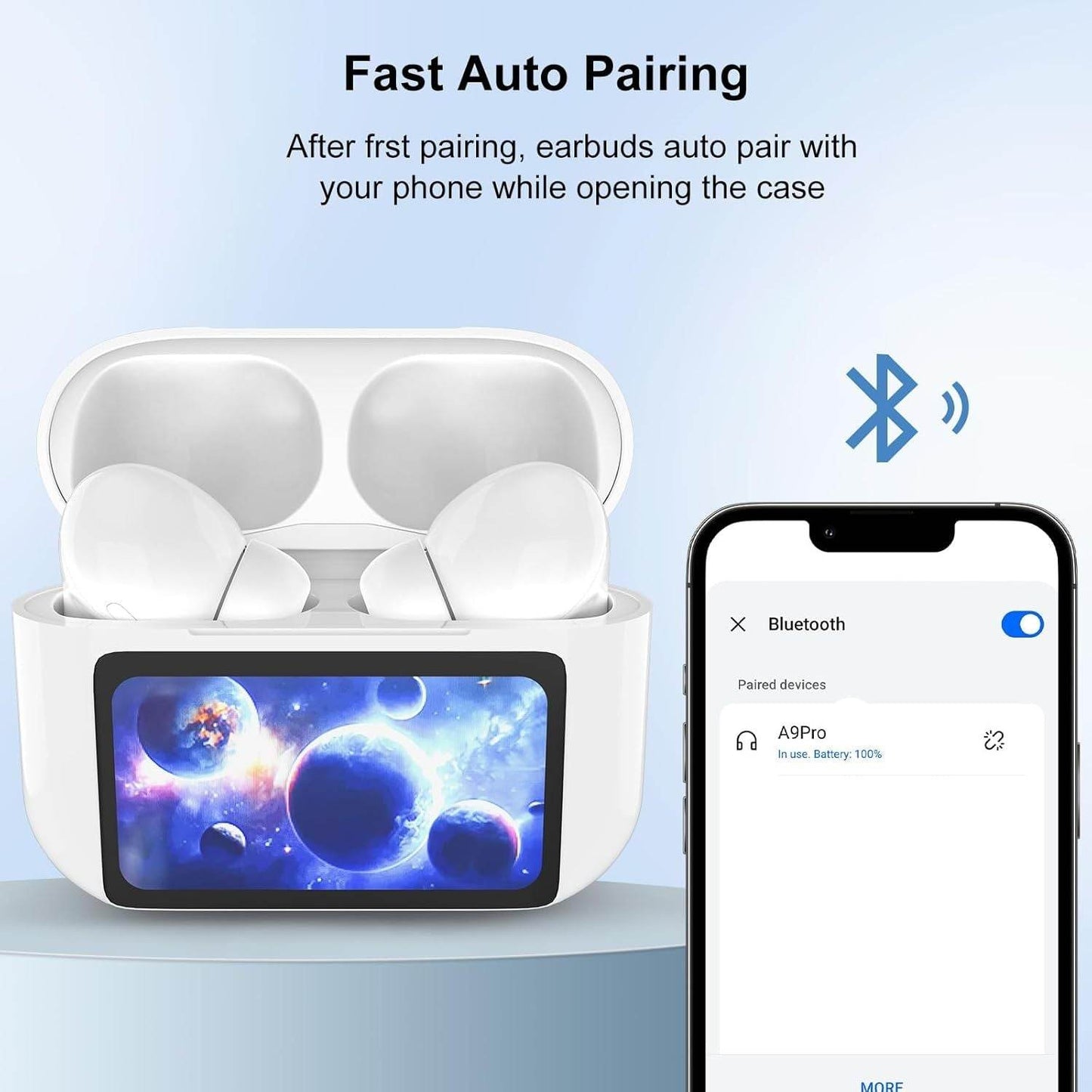 Wireless Earbuds, 5.4 Bluetooth Headphones With Touch Screen Ear Buds, ANC ENC Noise Cancelling Earbuds Headphones With Microphone, Wireless Bluetooth In Ear Earphones For Android IOS Phones - TechNest Accessories