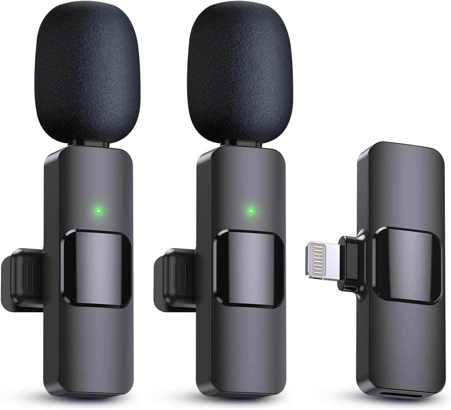 Wireless Lavalier Microphone for iPhone 15 16 with rechargeable battery and professional audio quality for streaming and recording