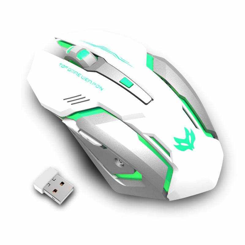Wireless charging silent ergonomic gaming mouse with precise tracking and USB receiver