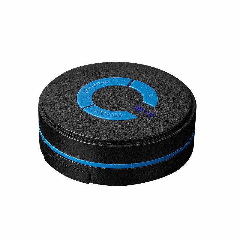 Black and blue round EMS cervical massage paste device for neck and shoulder physical therapy
