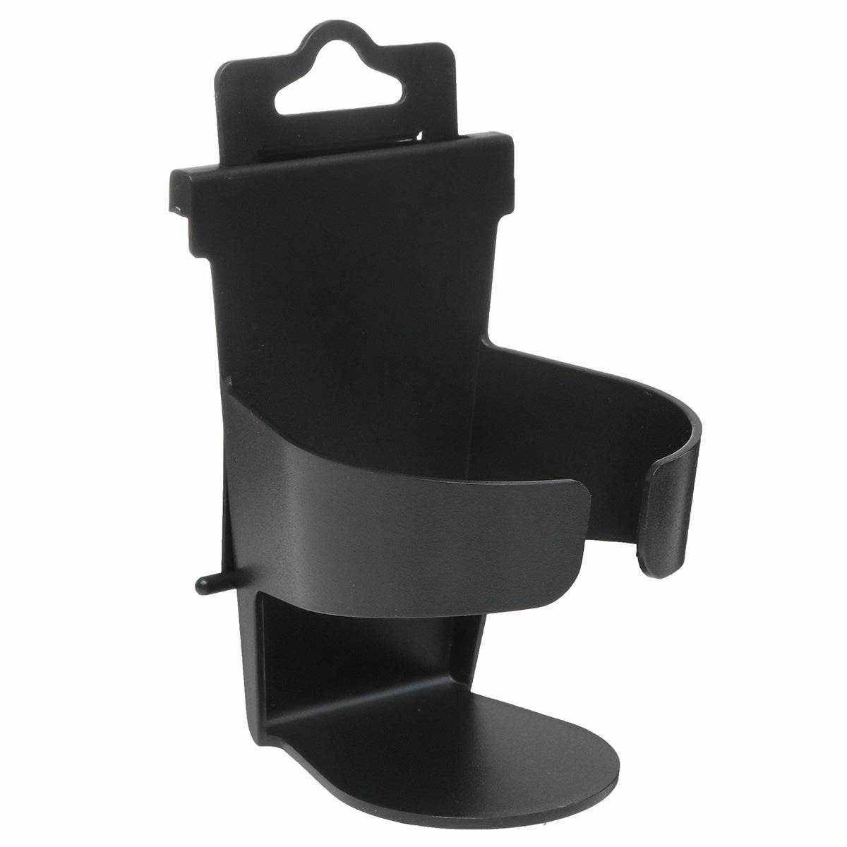 Black ABS car cup holder with adjustable rotation for bottles and small items, door mount design