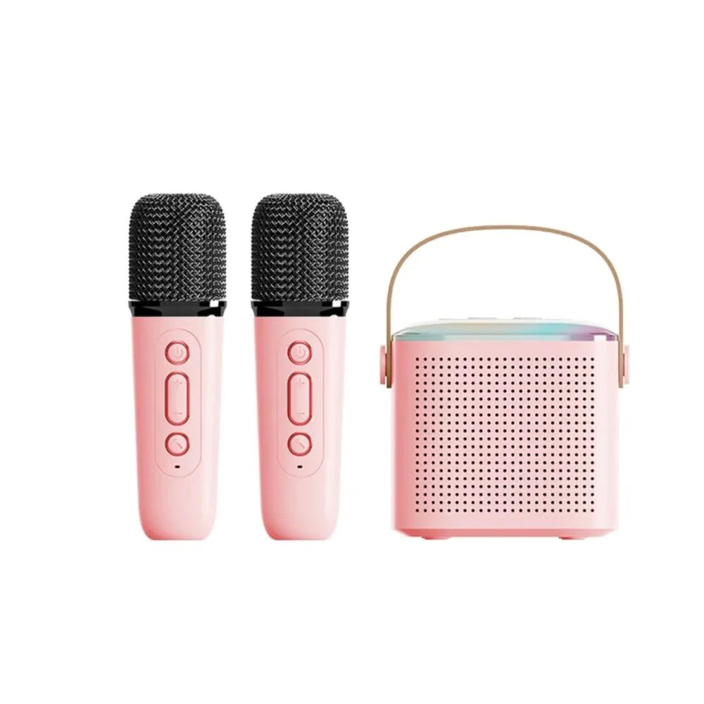 Bluetooth Karaoke Machine with 2 Wireless Mics & RGB Lights - TechNest
