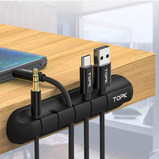 Silicone USB Cable Winder Desktop Cable Organizer Management Multipurpose Clips Cables Protector For Wired Headphones - TechNest Accessories