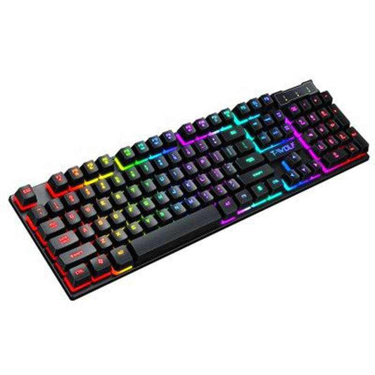Gaming USB luminous wired keyboard with colorful backlit floating keys for enhanced performance