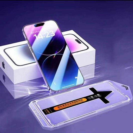iPhone 14 15 Pro Max matte HD anti-glare screen protector with shatterproof glass and anti-fingerprint coating in retail packaging