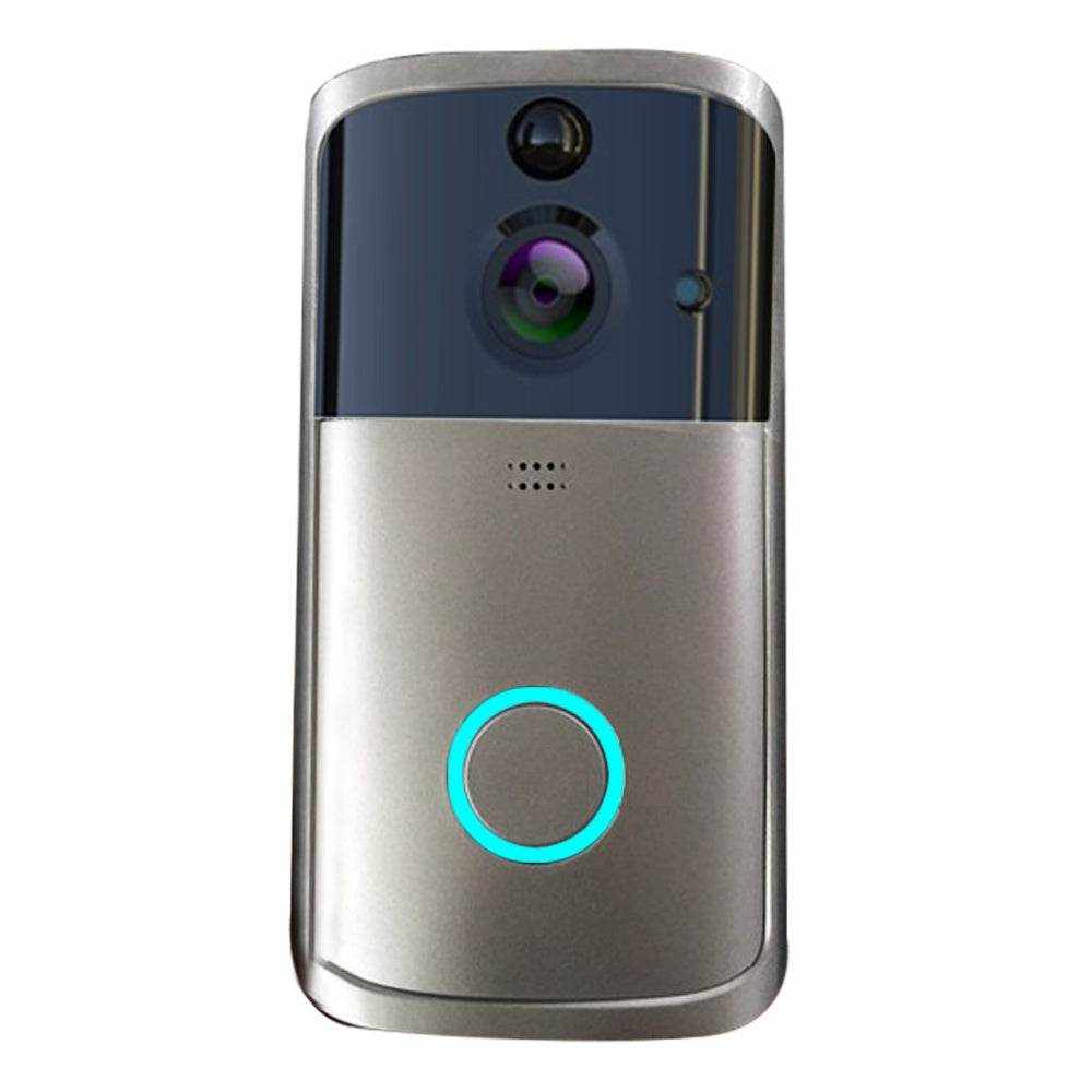 WiFi video doorbell camera with motion detection, two-way audio, and night vision for enhanced home security