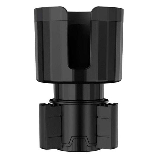 Black adjustable car cup holder expander for extra large drinks with a stable secure fit