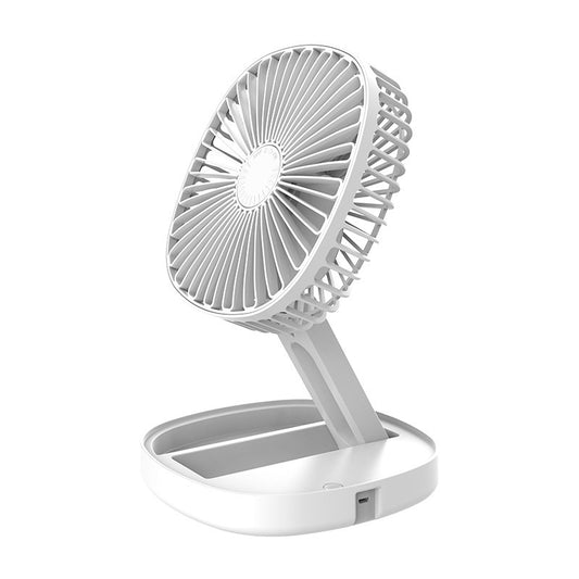 White portable fan on a white background