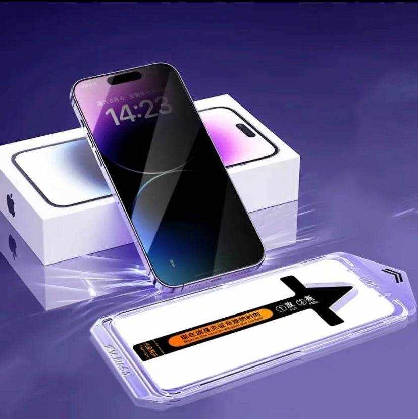 iPhone 14 15 Pro Max matte HD anti-glare screen protector with shatterproof glass and anti-fingerprint coating in retail packaging
