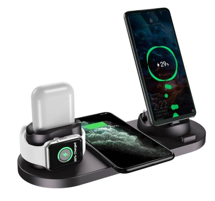 Wireless Charger For IPhone Fast Charger For Phone Fast Charging Pad For Phone Watch 6 In 1 Charging Dock Station - TechNest Accessories