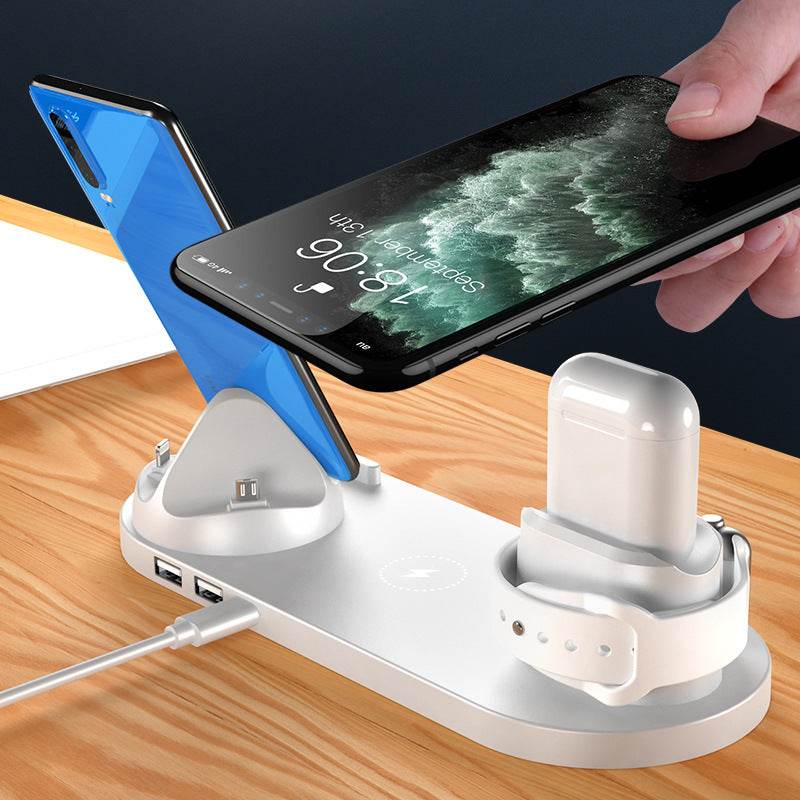 Wireless Charger For IPhone Fast Charger For Phone Fast Charging Pad For Phone Watch 6 In 1 Charging Dock Station - TechNest Accessories
