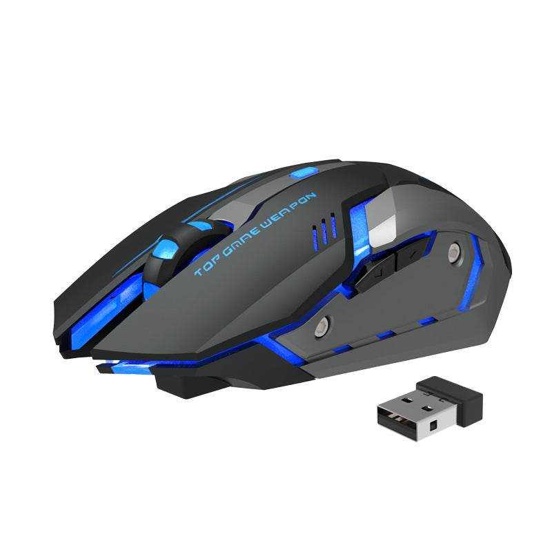 Wireless charging silent gaming mouse with ergonomic design and USB receiver