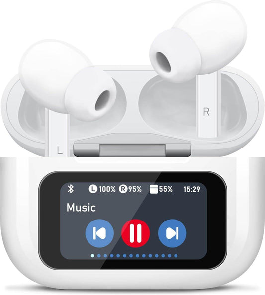 Wireless Earbuds, 5.4 Bluetooth Headphones With Touch Screen Ear Buds, ANC ENC Noise Cancelling Earbuds Headphones With Microphone, Wireless Bluetooth In Ear Earphones For Android IOS Phones - TechNest Accessories