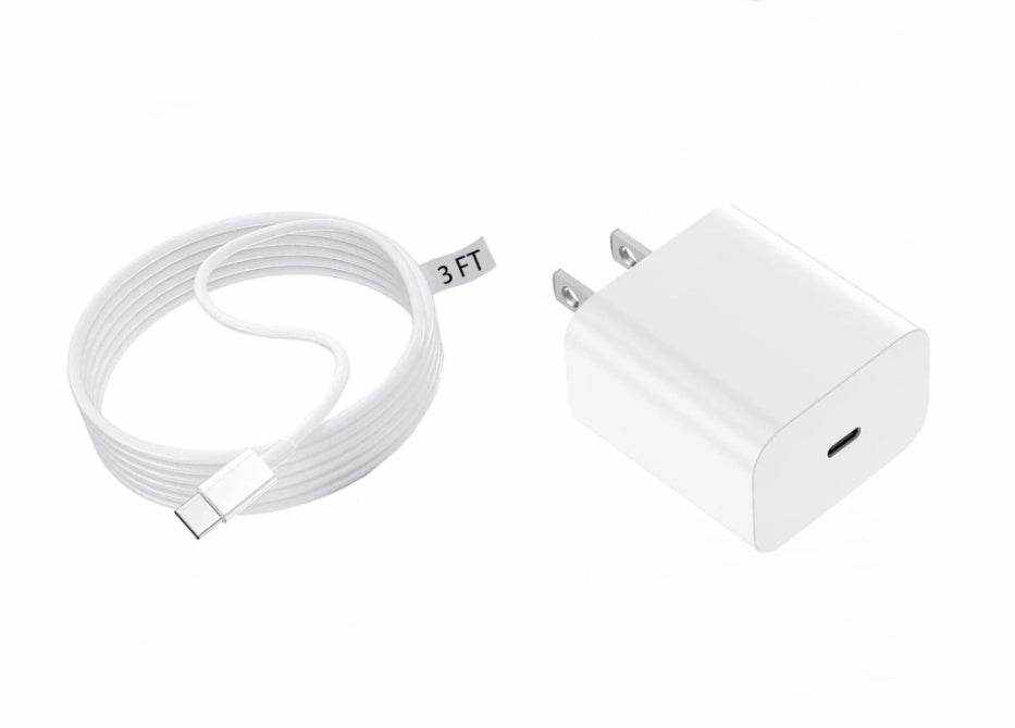 White iPhone charger USB wall adapter and 6FT lightning cable fast charging pack