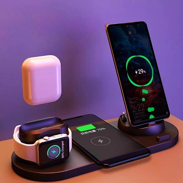 Wireless Charger For IPhone Fast Charger For Phone Fast Charging Pad For Phone Watch 6 In 1 Charging Dock Station - TechNest Accessories